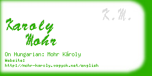 karoly mohr business card